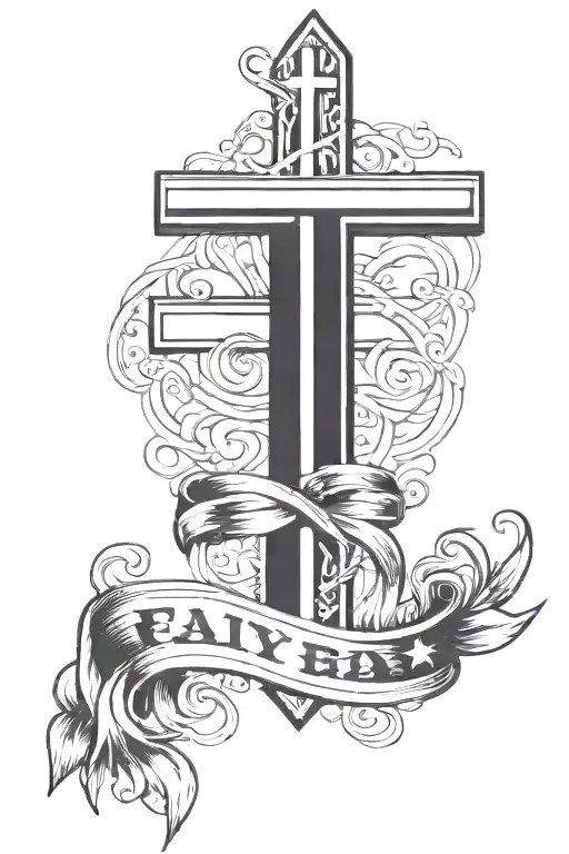 American Flag With Christian Cross