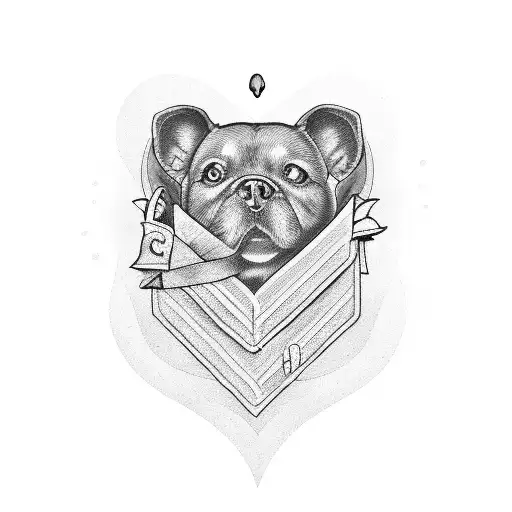 Black Dog And The Letter G In A Heart