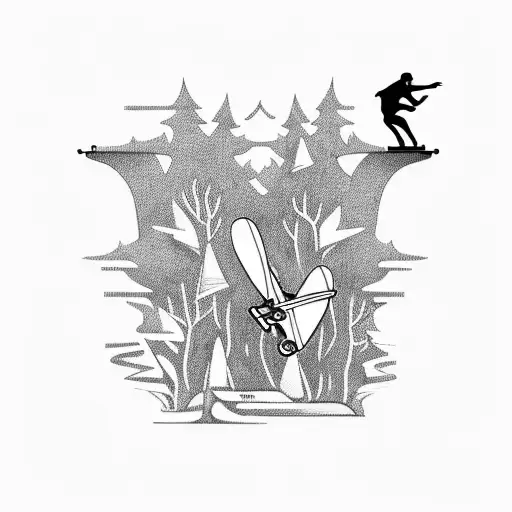 Skateboarder Doing A Kickflip In A Medieval Forest