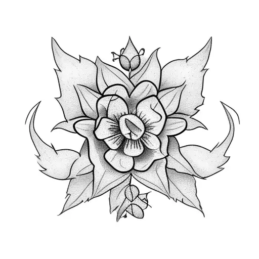 Dog Rose Shoulder Tattoo 5 Inches With Delicate Leaves