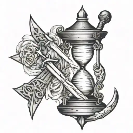 Army Sword Hourglass Navy Ink