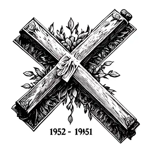 A Cross With Two Birth Dates 1952 1961