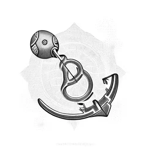 A Fishing Hook With A Football Symbol Embedded In It