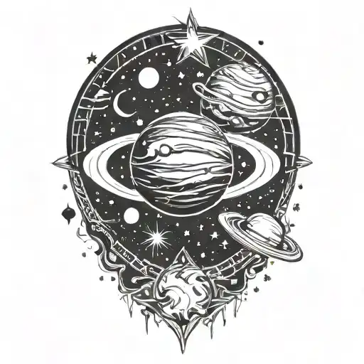 Galaxy Of Stars And Planets