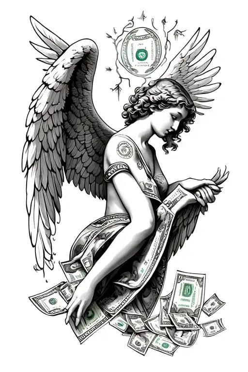 Money Angel And Letters