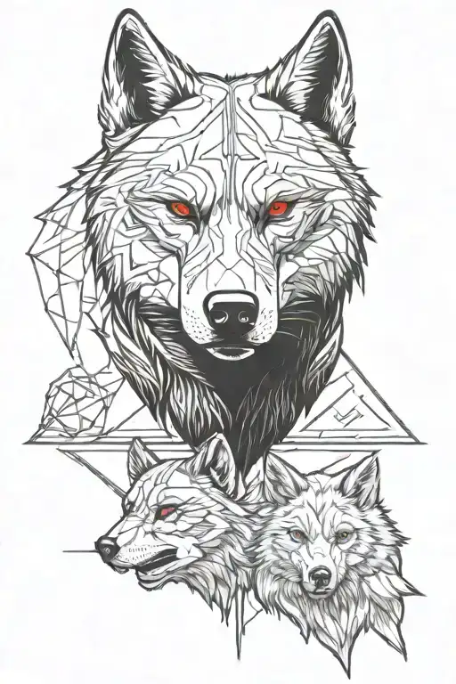 Red Eyed Bear And Wolf
