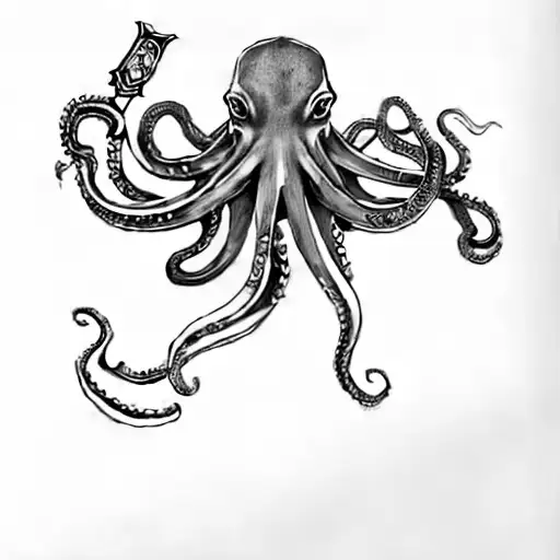 An Octopus Holding A Sword