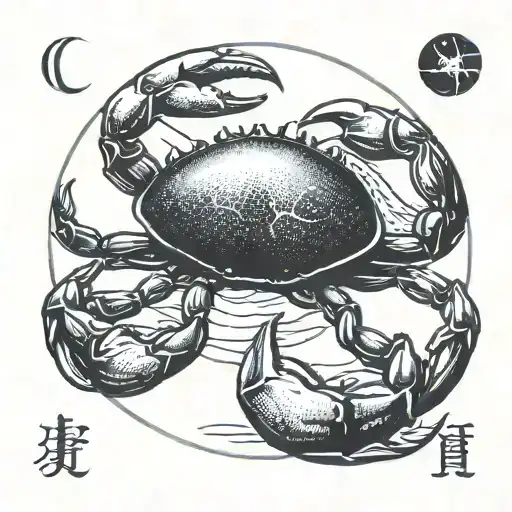 A Crab Holding The Moon Cancer Zodiac Signs