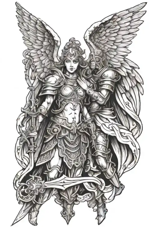 Angel And Warrior Holding