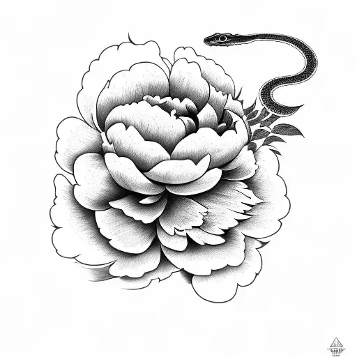 Peony Anemon And Snake