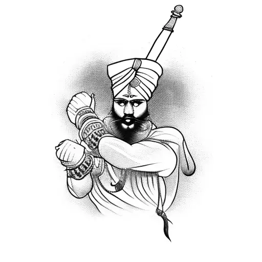 Sikh Warrior Tattoo Small