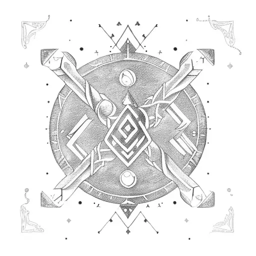 A Capricorn Constellation Formed By Viking Runes And Gaming Icons