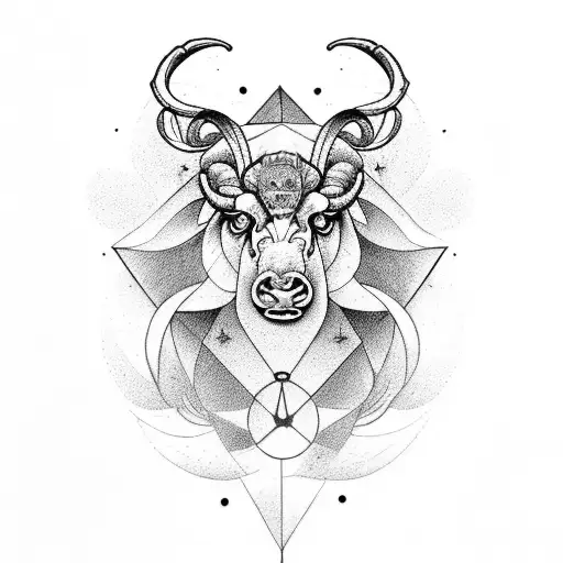 Aries Star Constalation With Larkspur Flower