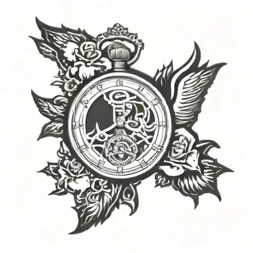 Open Watch Face With Memorial Tattoo For Dad