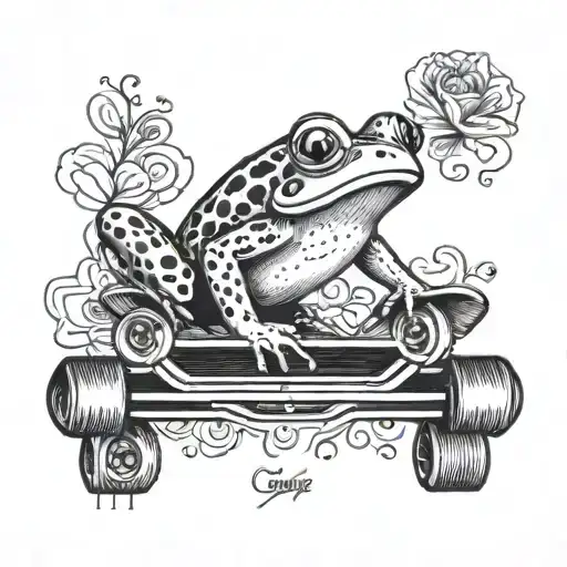 A Frog In A Skate Board