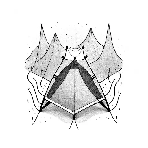 Design A Tent Tattoo In Black And White