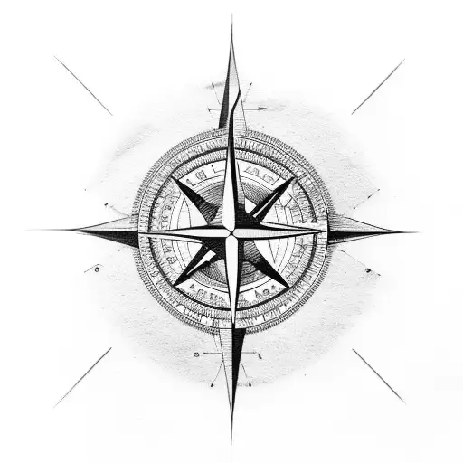 Compass With Mountains