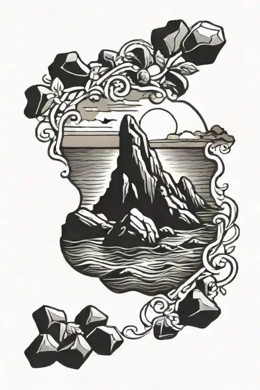 Sunset Sea Rocks Frame