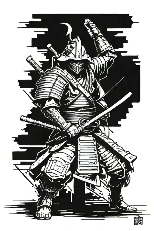 A Futuristic Samurai Warrior Practicing Jiu Jitsu In A Cyberpunk Setting