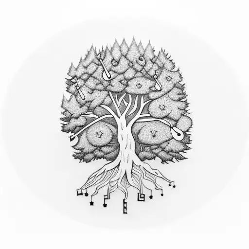 A Tree Made Up Of Various Musical Instruments