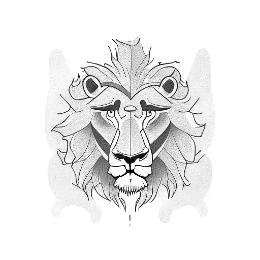 Lions Head With Dodo Bird And Maple Leaf