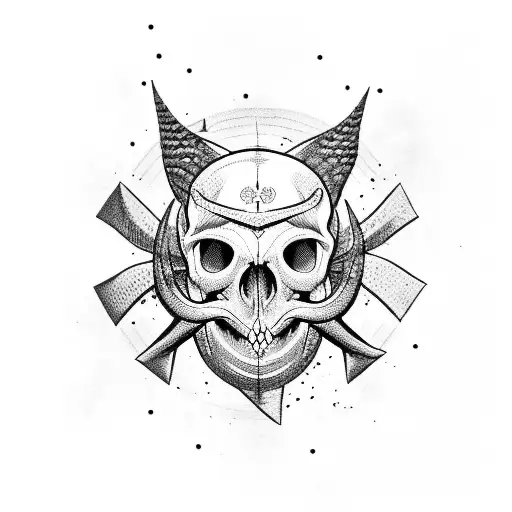 Fish Skull With Cross Bones