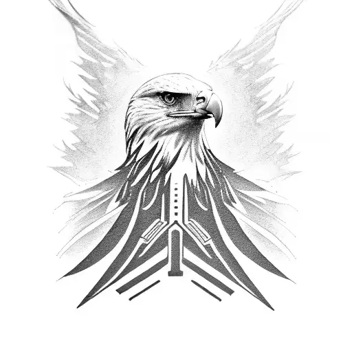 A Futuristic Eagle Soaring Through Space