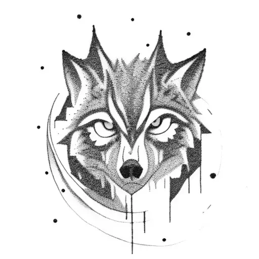 A Hauntingly Beautiful Moonlit Night Scene With A Lone Wolf Howling In The Distance