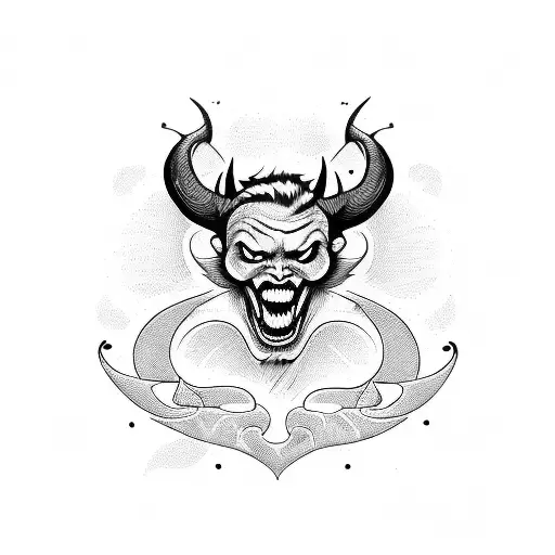 Cartoon Devil With Gibson Guitar