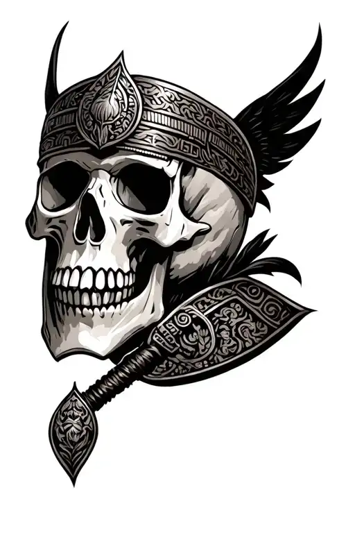 Skull With Greek Armor And