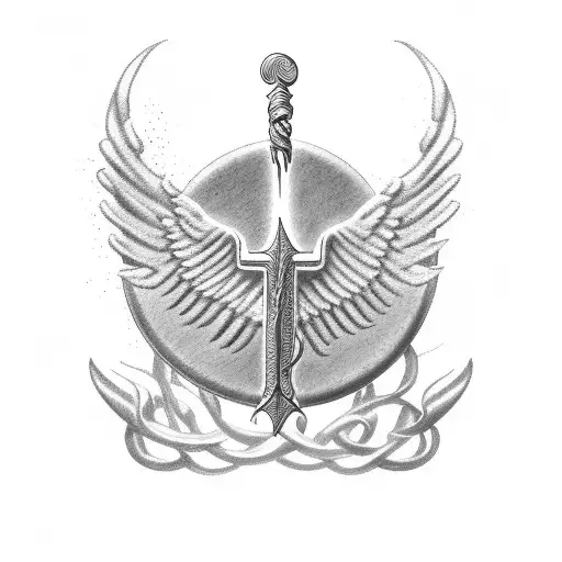 Trident With Angel Wings
