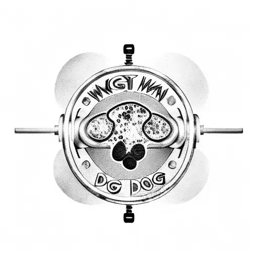 A Gym Weight With A Dog Paw Print On It