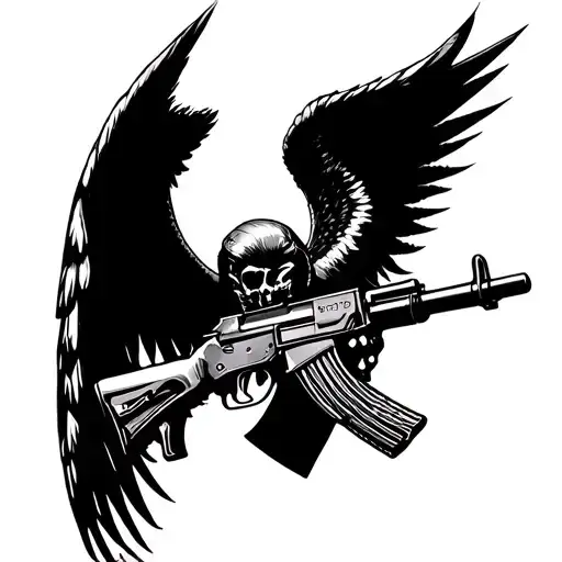 Angel Demoniaco With An Ak 47