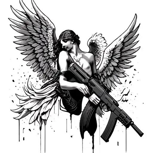 Angel With Cache And With An Ak 47