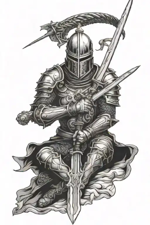 A Temple Knight Holding A Sword