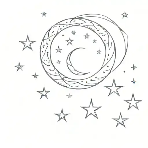 Moon And Stars Representing The Client's