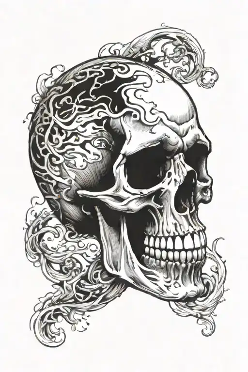 Skull With Smoke Around It