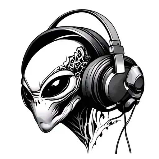 Alien With Headphone