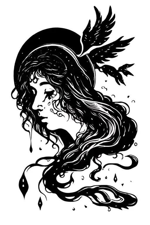 Familiar Going To Heaven And The Last Tear Of Life Tattoo