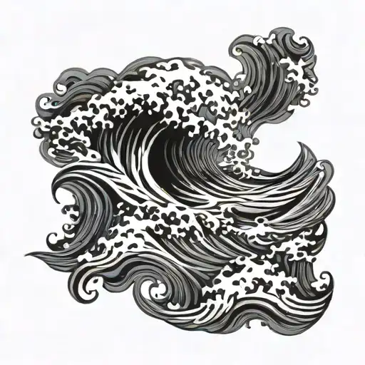 Ocean Waves And Font