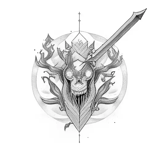 A Minimalist Design Featuring A Single Elegant Vorpal Sword