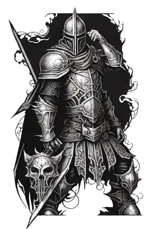 Dark Elden Ring Knight White Eyes