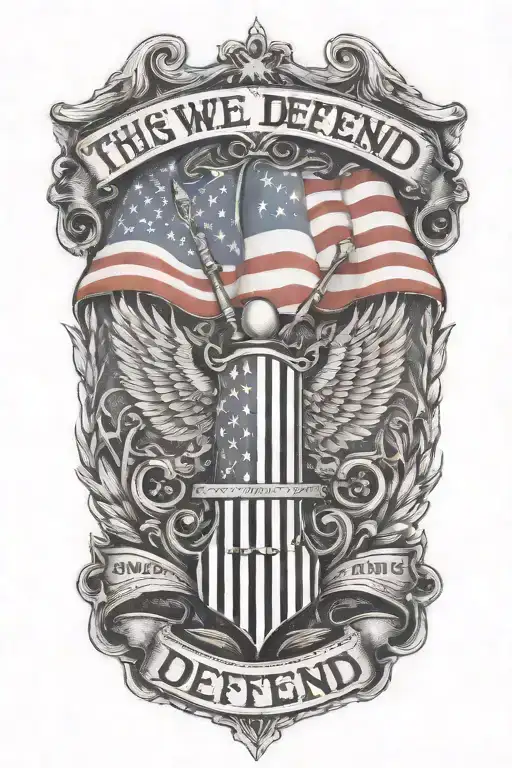 This We'll Defend With American Flag In Background