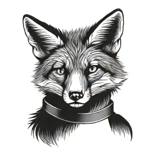 Fox With A Choker With Heart Format