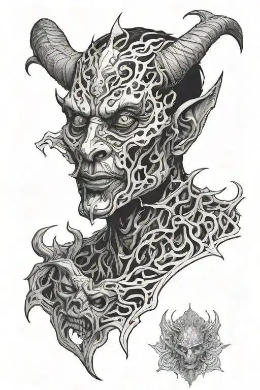 Demon Taking Of Human Face Morphing