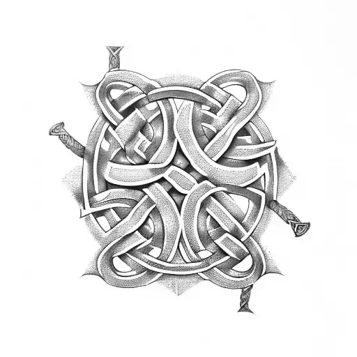 Celtic Knot Thor Fight With Jormungand