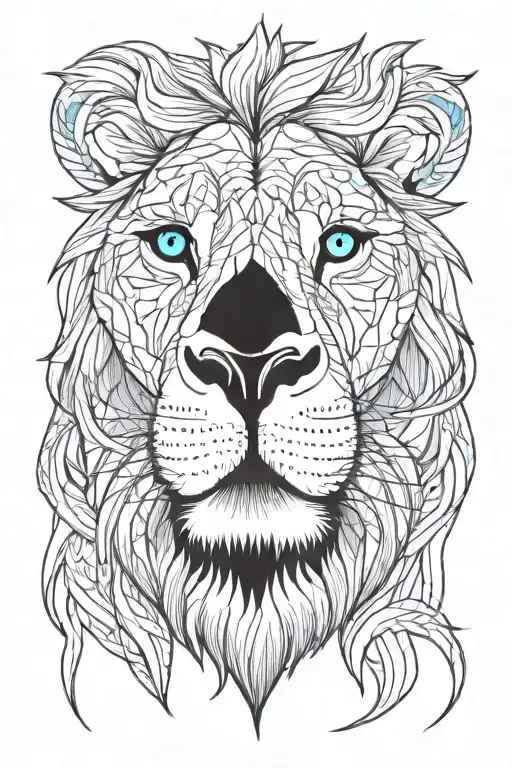 Lion With Blue Eyes