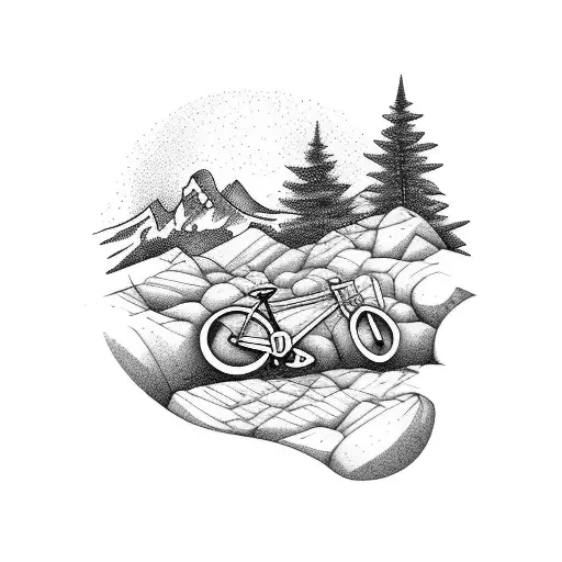Mountain Scene With Bike