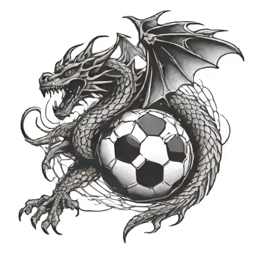 A Soccer Ball Morphing Into A Dragon Symbolizing Strength And Agility In Martial Arts