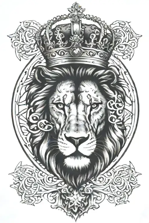 Lion With Crown And Cross In Tree Eye